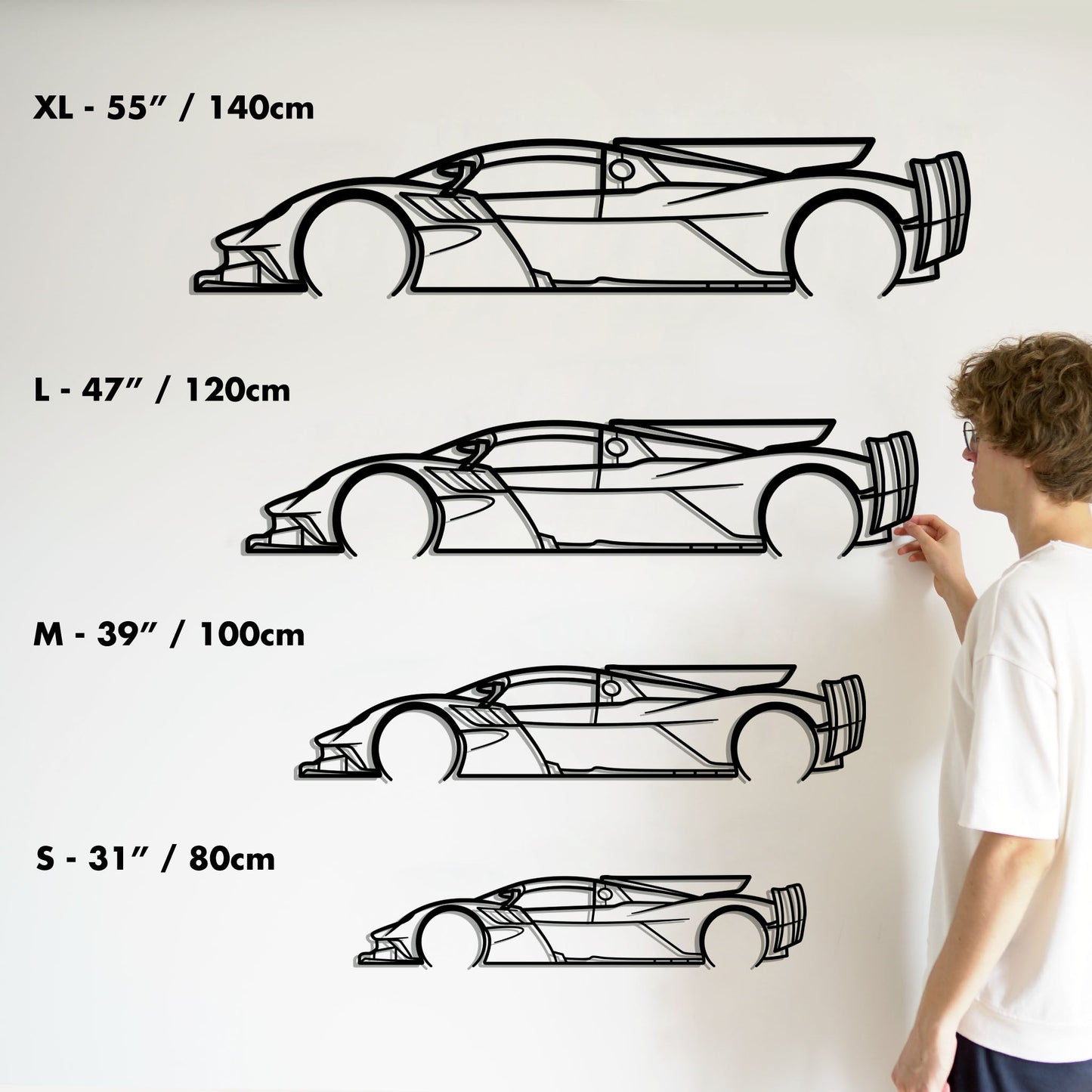 Aston Martin Valkyrie AMR Pro Metal Silhouette Metal Wall Art