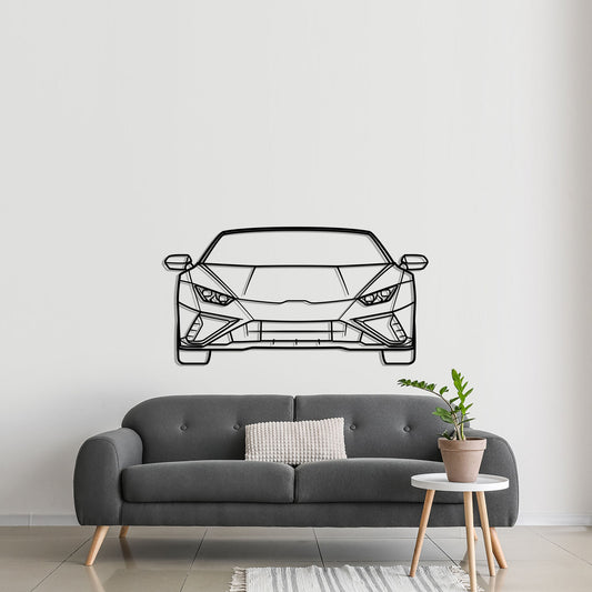 2019 Lamborghini Huracan Evo Spyder Front Metal Silhouette Metal Wall Art