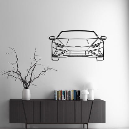 2019 Lamborghini Huracan Evo Spyder Front Metal Silhouette Metal Wall Art