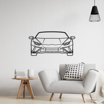 2019 Lamborghini Huracan Evo Spyder Front Metal Silhouette Metal Wall Art