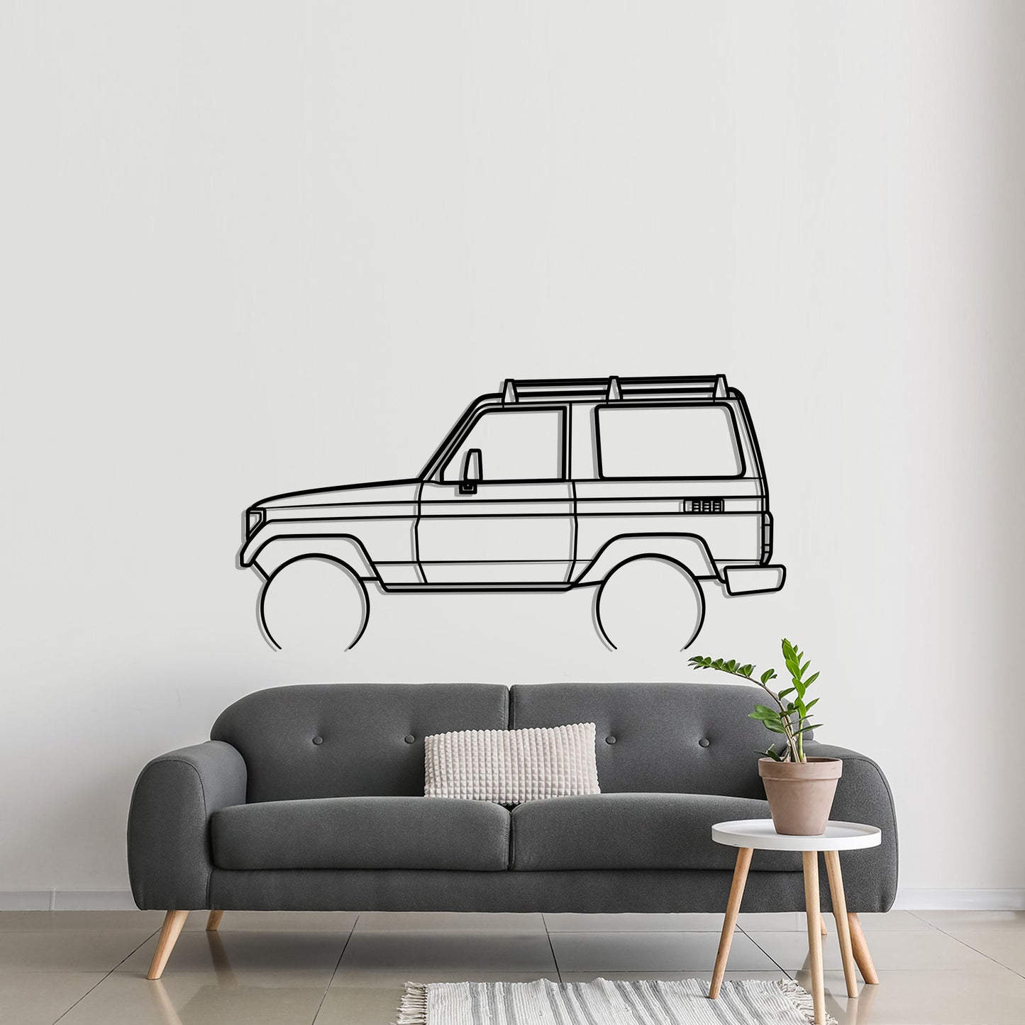 1984 Toyota LJ 70 Metal Silhouette Metal Wall Art