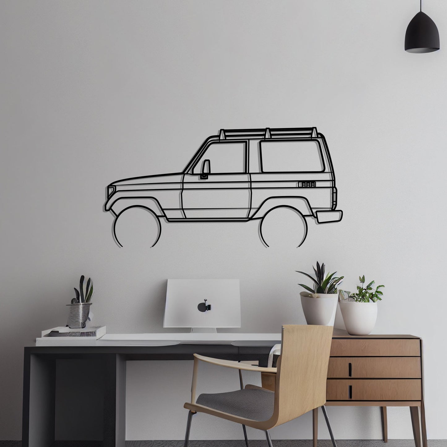 1984 Toyota LJ 70 Metal Silhouette Metal Wall Art