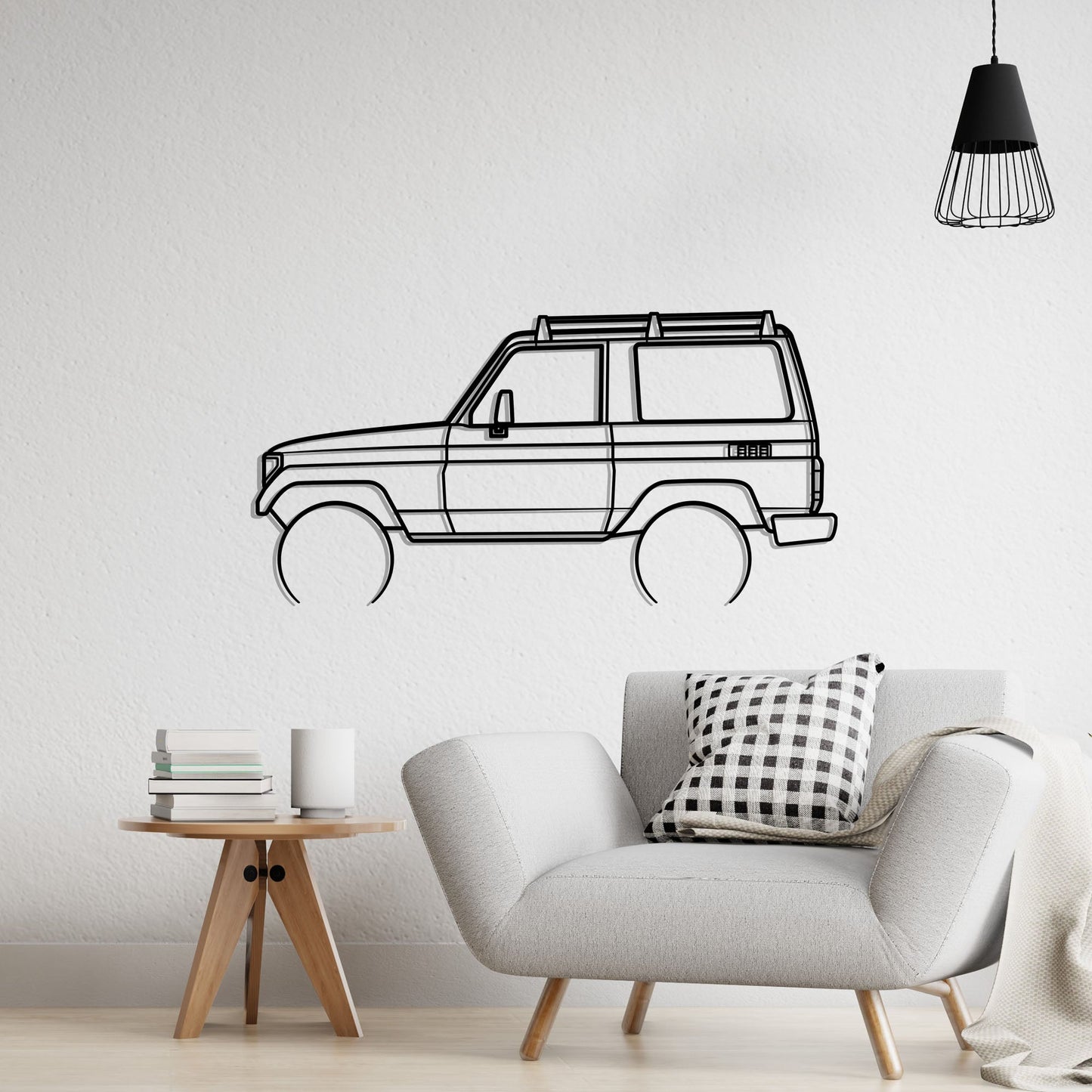 1984 Toyota LJ 70 Metal Silhouette Metal Wall Art