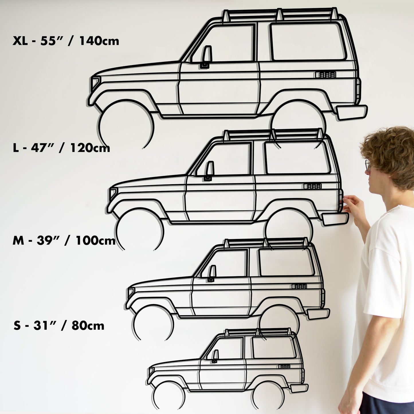 1984 Toyota LJ 70 Metal Silhouette Metal Wall Art