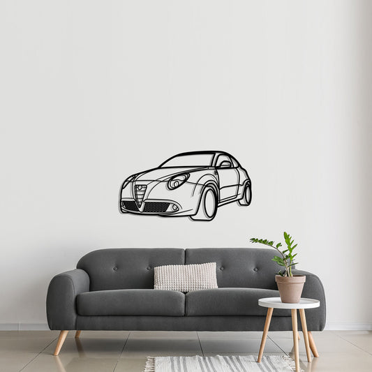 2011 Alfa Romeo Mito Quadrifoglio Diagonal Metal Silhouette Metal Wall Art