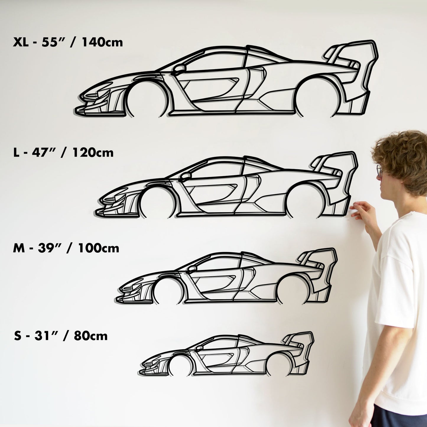 McLaren Senna GTR LM Metal Silhouette Metal Wall Art