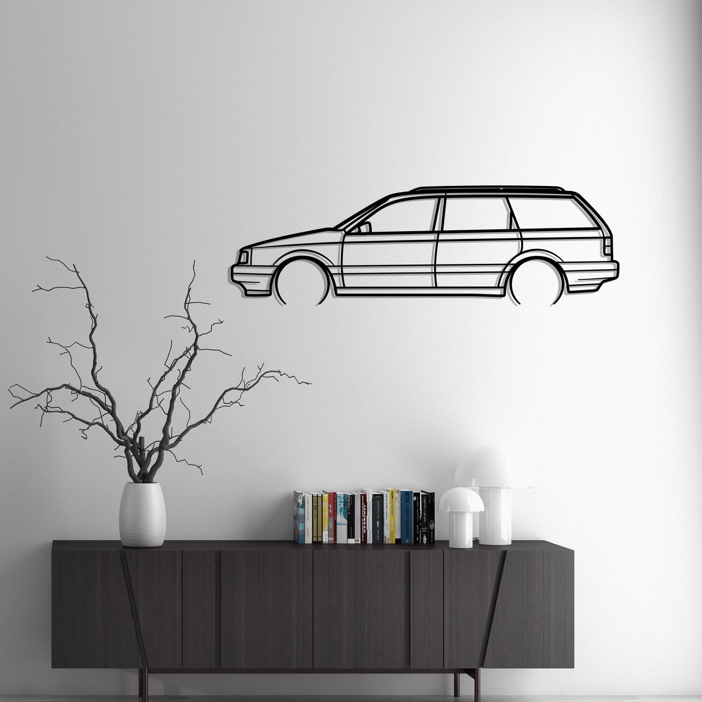 1990 Volkswagen Passat B3 Variant Metal Silhouette Metal Wall Art