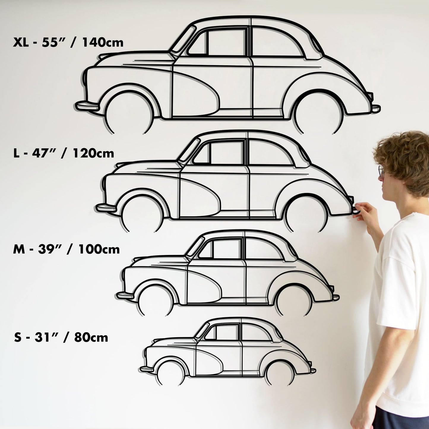 1955 Morris Minor Metal Silhouette Metal Wall Art