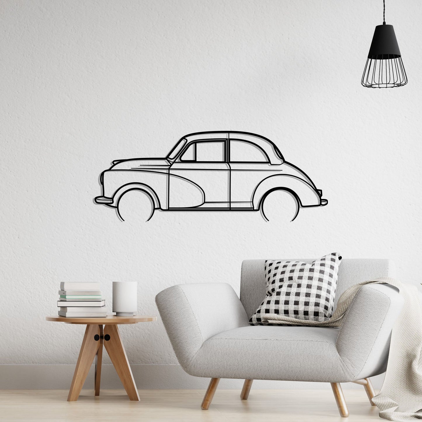 1955 Morris Minor Metal Silhouette Metal Wall Art