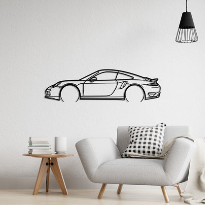 2015 Porsche 911 Turbo S Metal Silhouette Metal Wall Art