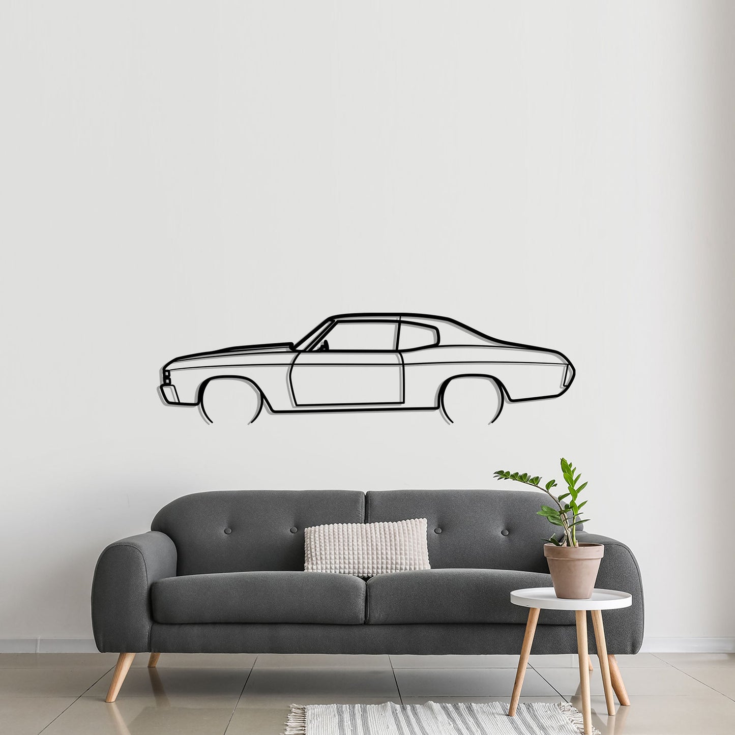 1971 Chevrolet Chevelle SS Metal Silhouette Metal Wall Art