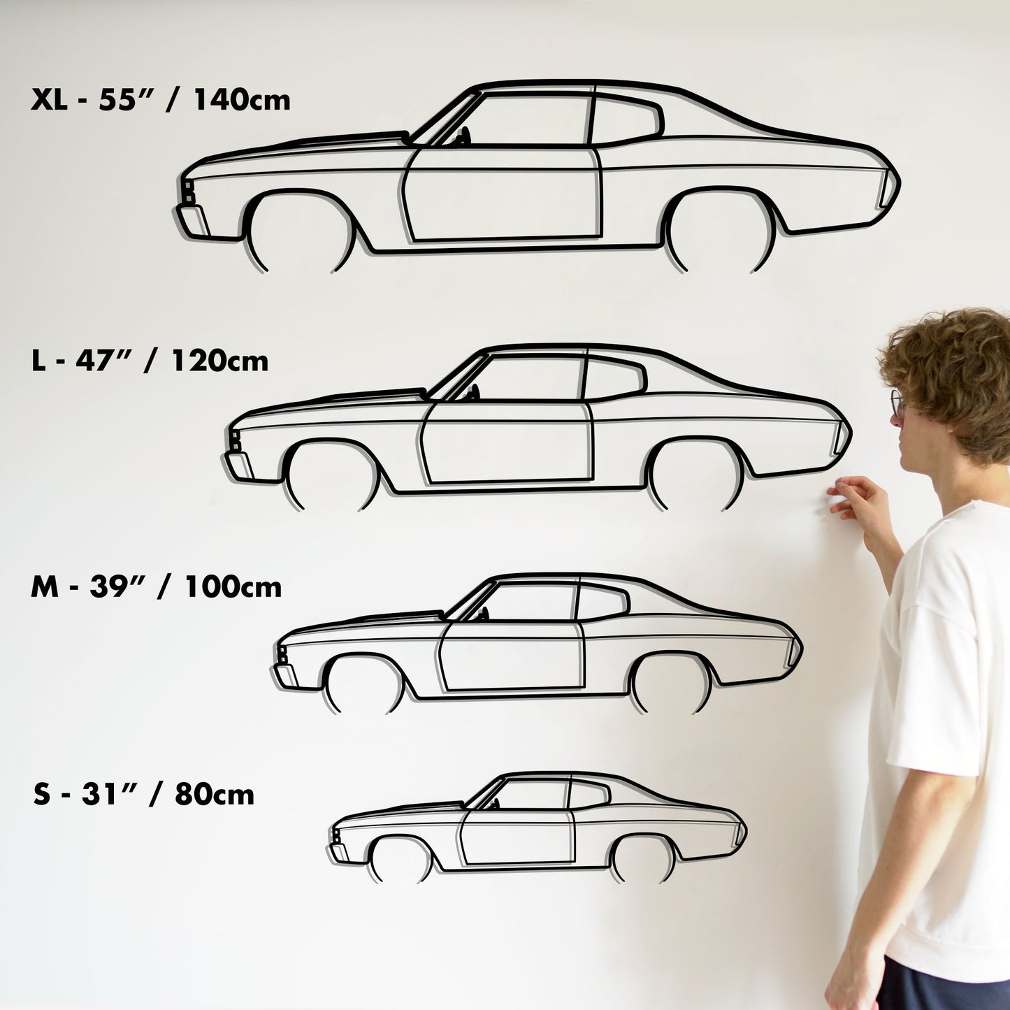 1971 Chevrolet Chevelle SS Metal Silhouette Metal Wall Art