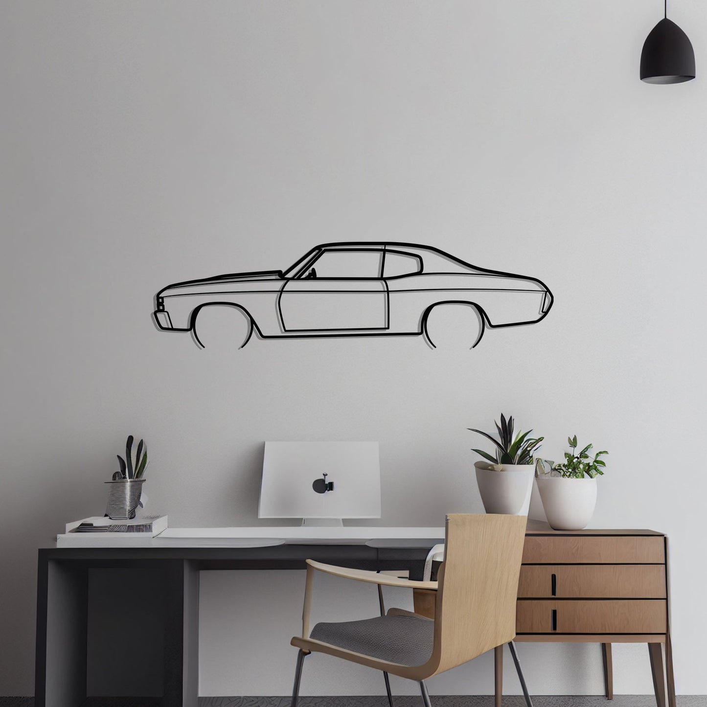 1971 Chevrolet Chevelle SS Metal Silhouette Metal Wall Art