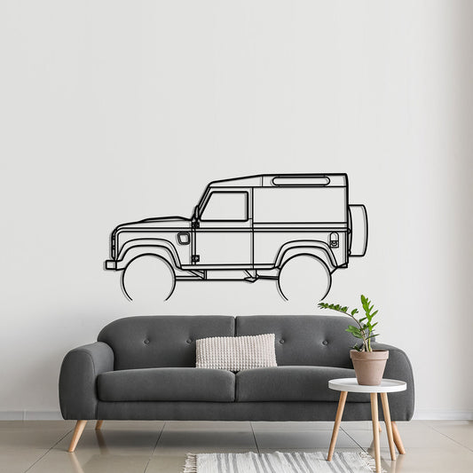 1990 Land Rover Defender Metal Silhouette Metal Wall Art