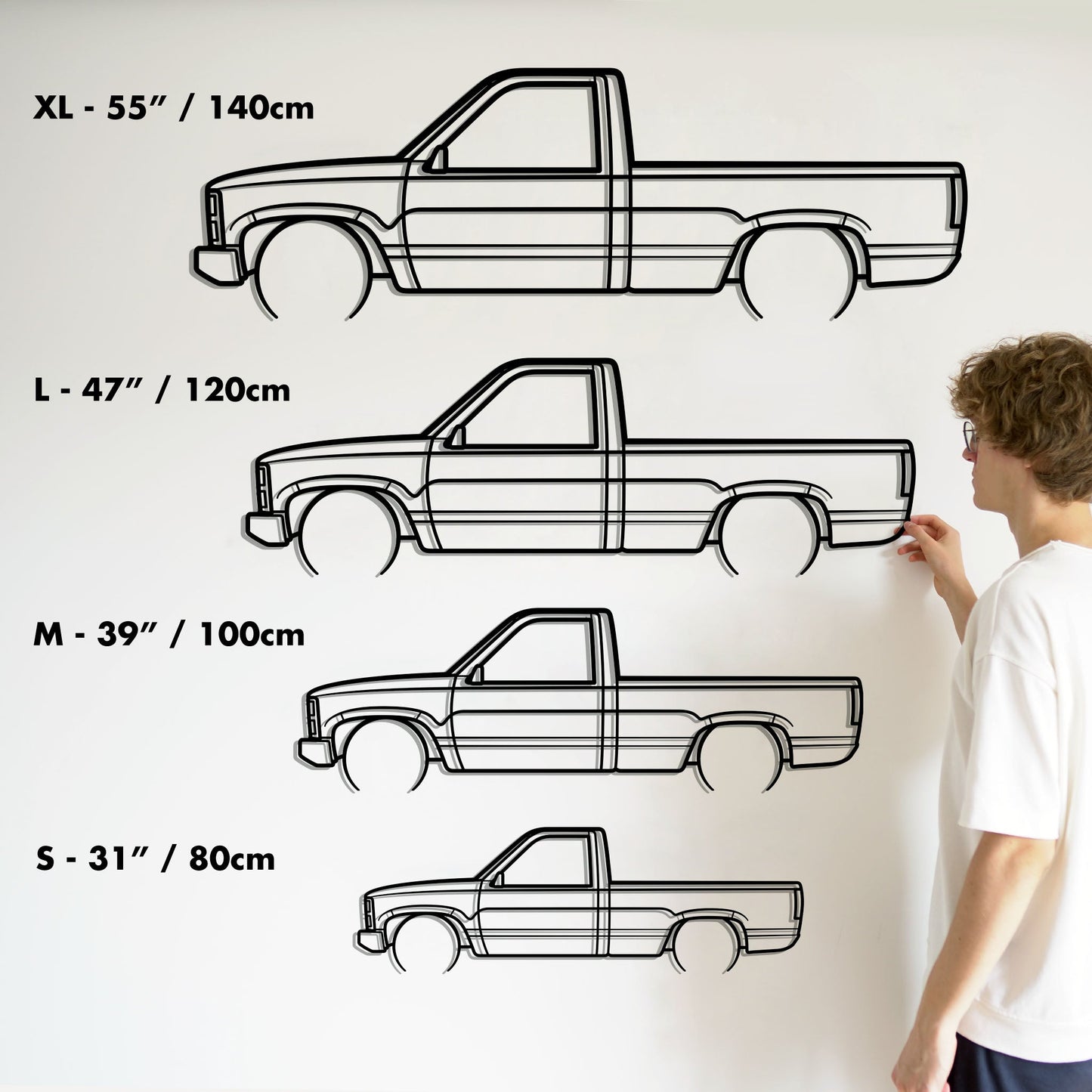 1994 Chevrolet C1500 Metal Silhouette Metal Wall Art