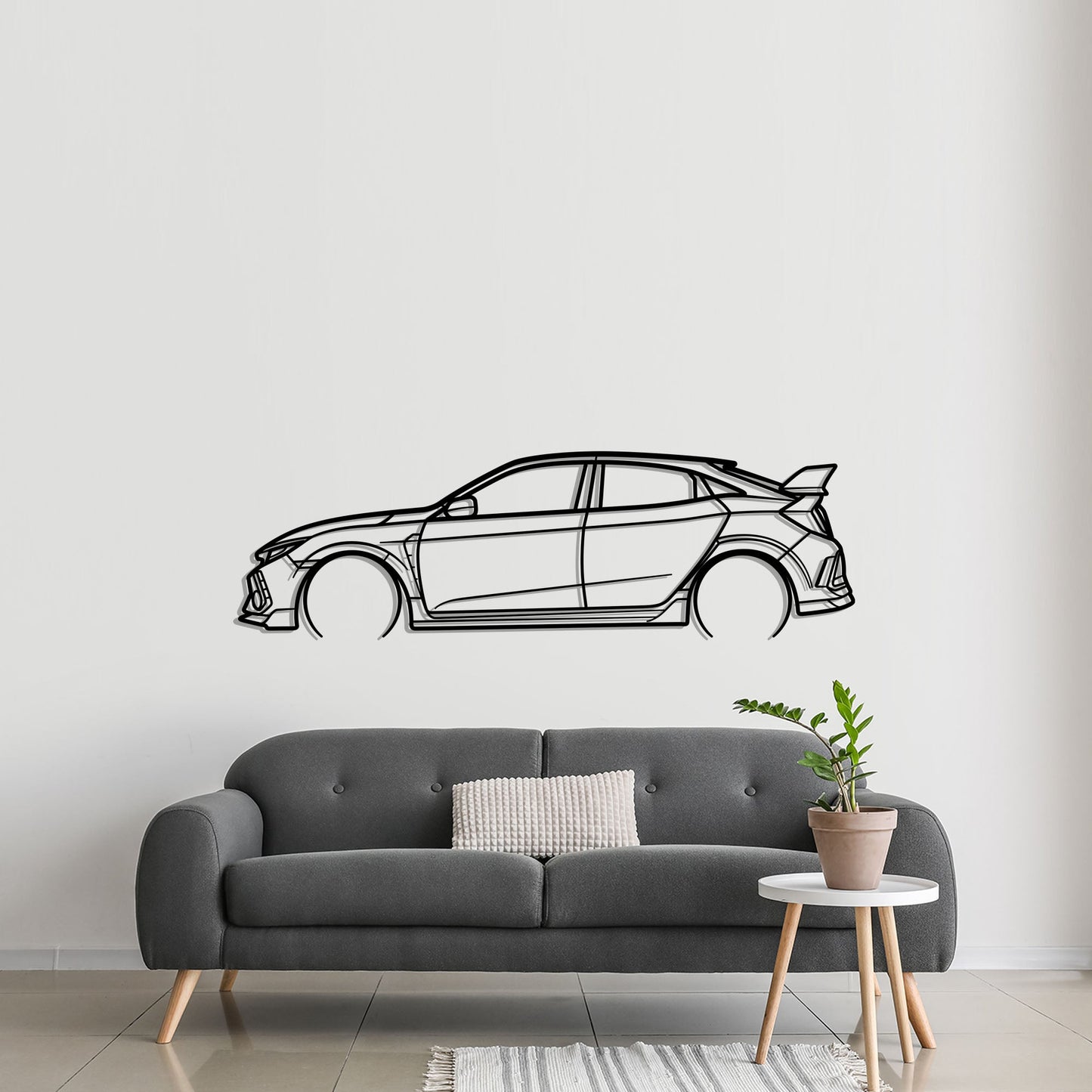 2021 Honda Civic Type R Metal Silhouette Metal Wall Art