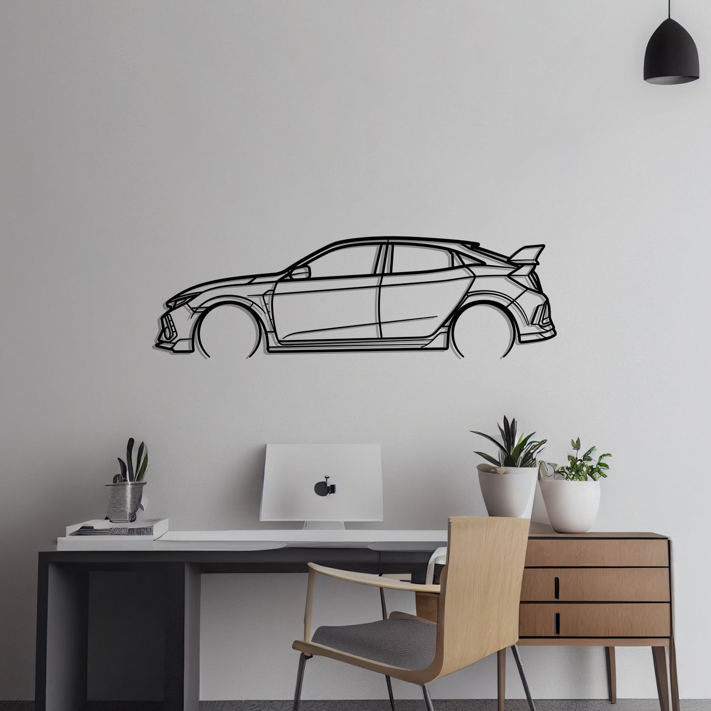2021 Honda Civic Type R Metal Silhouette Metal Wall Art