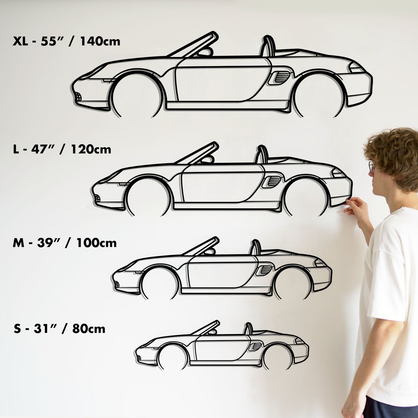 1997 Porsche Boxster Metal Silhouette Metal Wall Art