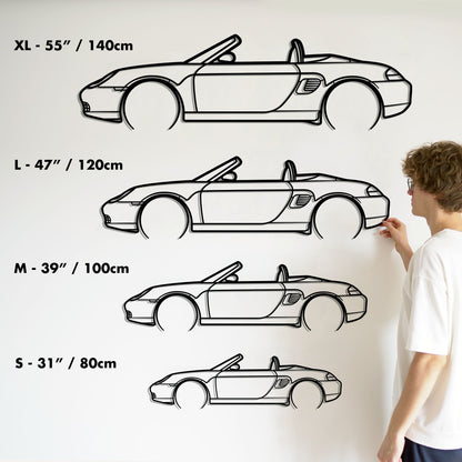 1997 Porsche Boxster Metal Silhouette Metal Wall Art