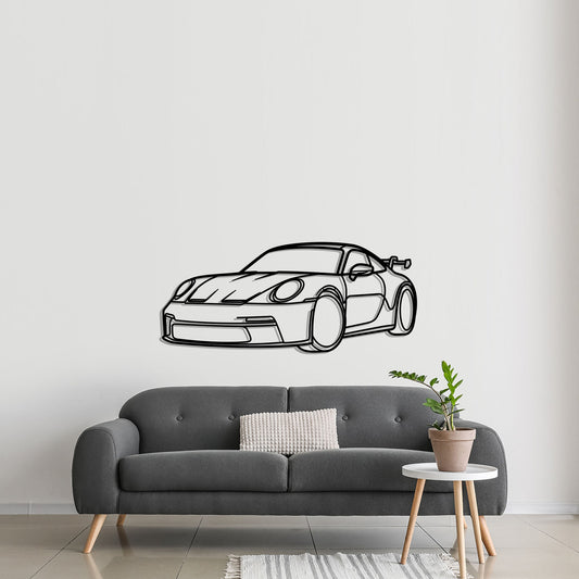 2023 Porsche 911 (992) GT3 Diagonal Metal Silhouette Metal Wall Art