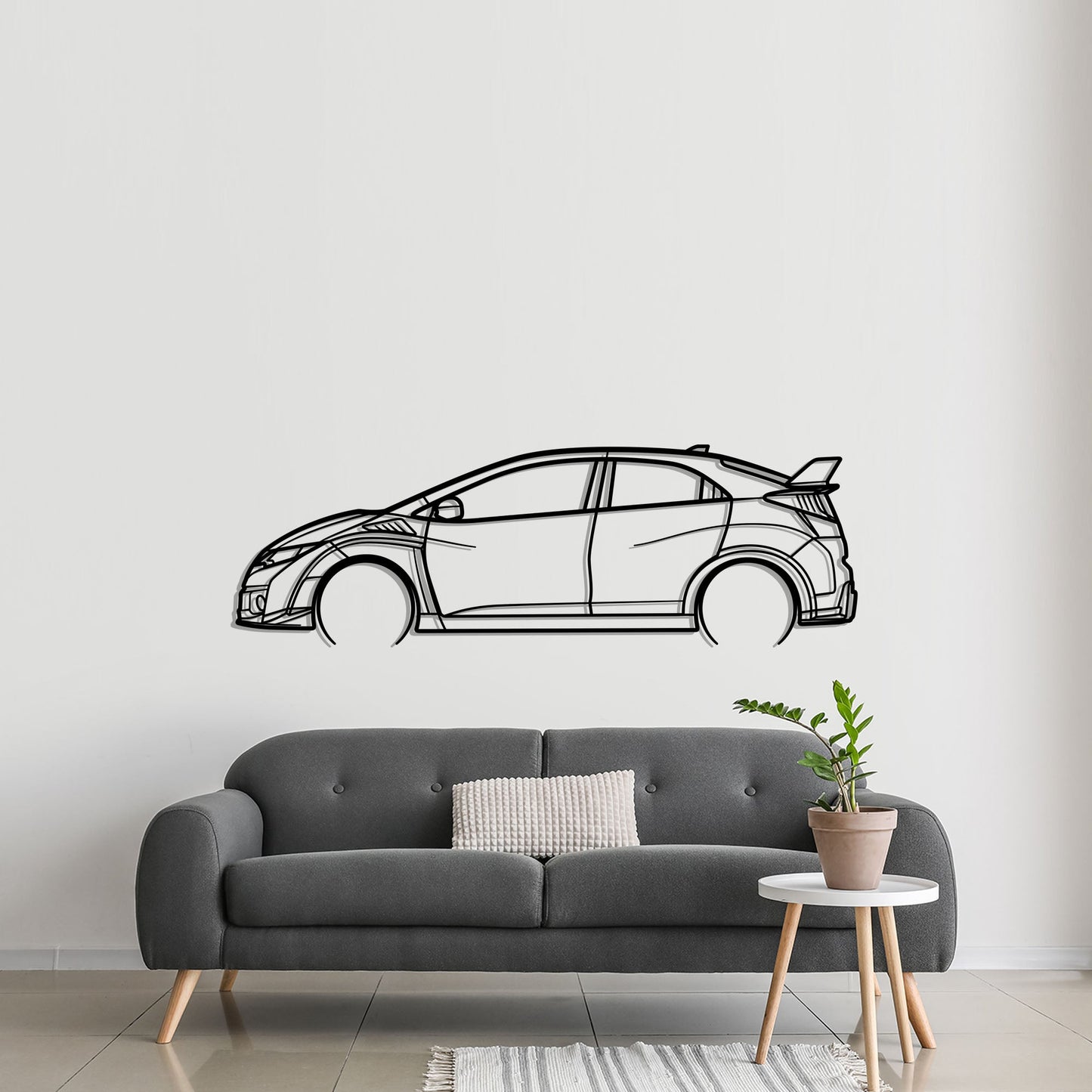 2017 Honda Civic Typer R Metal Silhouette Metal Wall Art