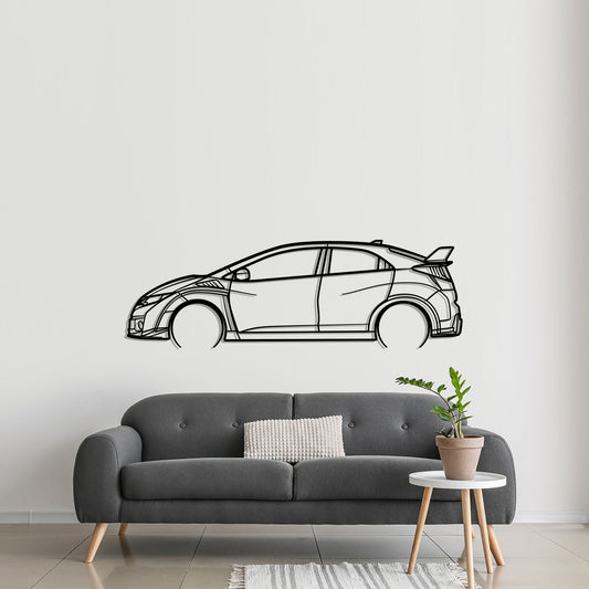 2017 Honda Civic Typer R Metal Silhouette Metal Wall Art