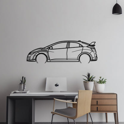 2017 Honda Civic Typer R Metal Silhouette Metal Wall Art