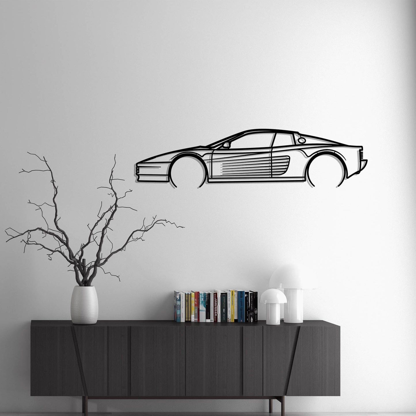 Ferrari 512 TR Metal Silhouette Metal Wall Art