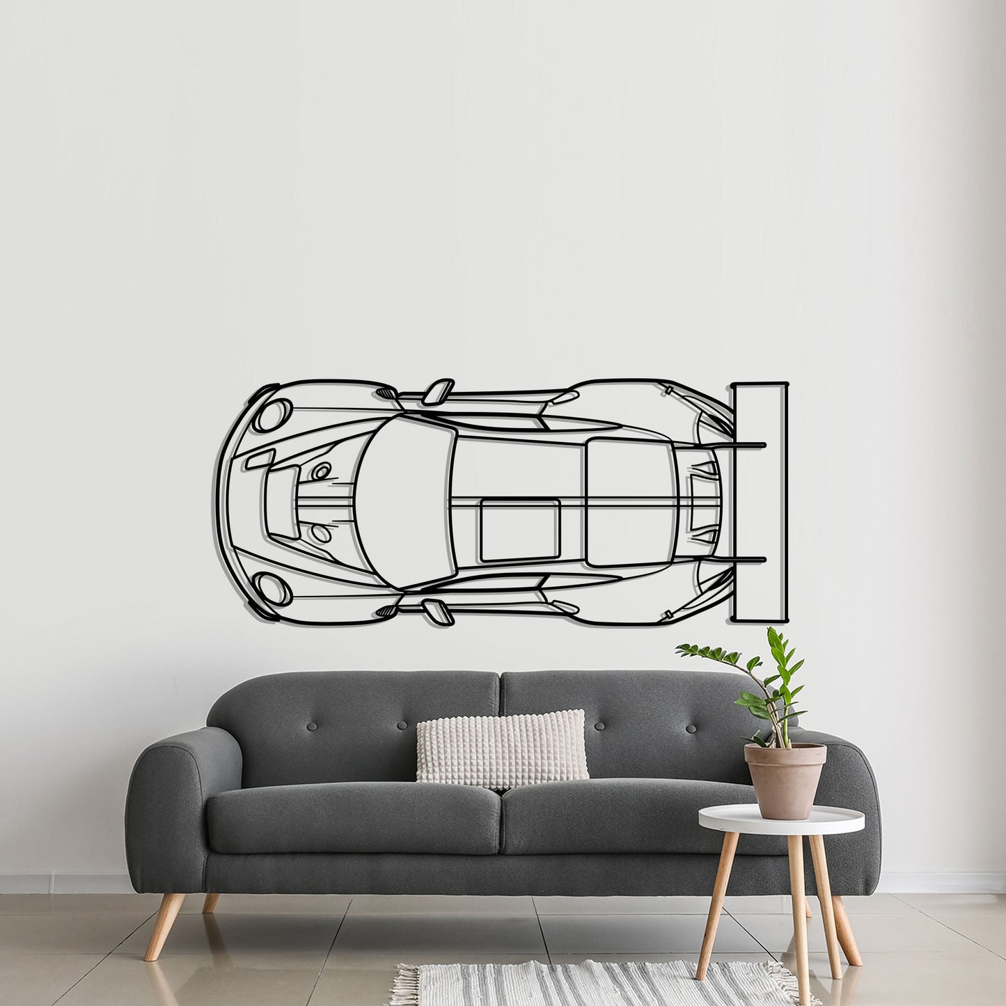 2022 Porsche 911 GT3 R Top Metal Silhouette Metal Wall Art