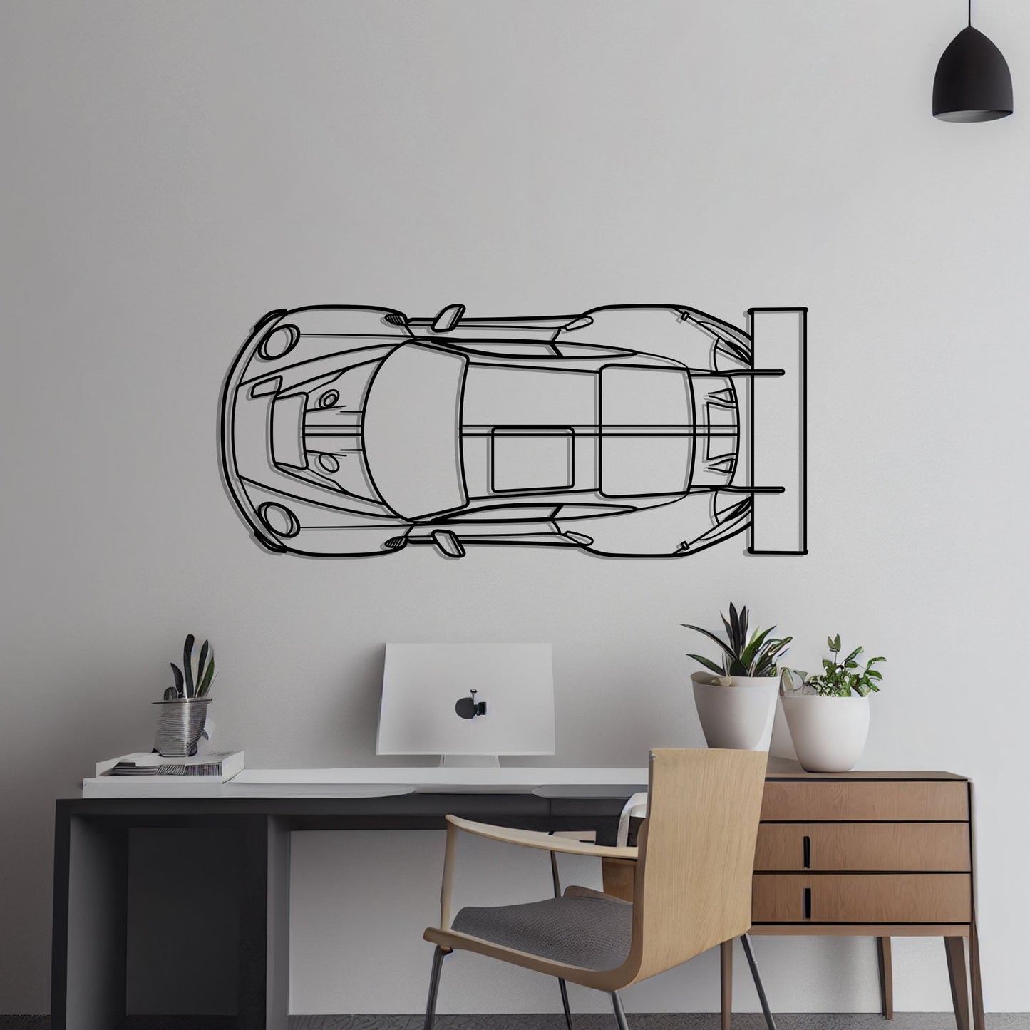 2022 Porsche 911 GT3 R Top Metal Silhouette Metal Wall Art