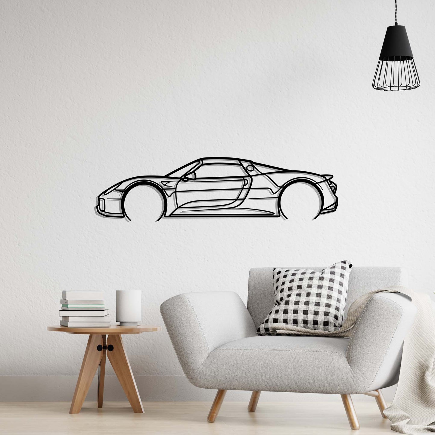 2015 Porsche 918 Spyder Metal Silhouette Metal Wall Art