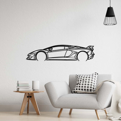 2020 Lamborghini Aventador SVJ Metal Silhouette Metal Wall Art