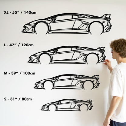2020 Lamborghini Aventador SVJ Metal Silhouette Metal Wall Art