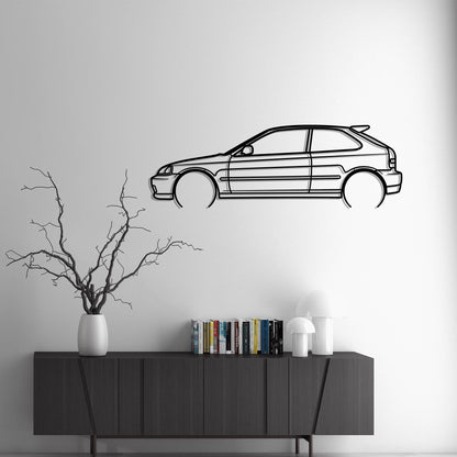 2000 Honda Civic Type R Metal Silhouette Metal Wall Art