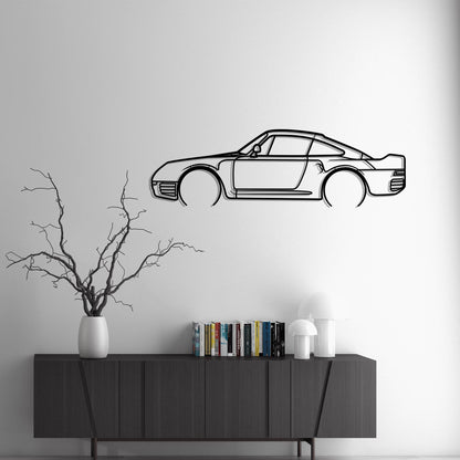 Porsche 911 959 Metal Silhouette Metal Wall Art