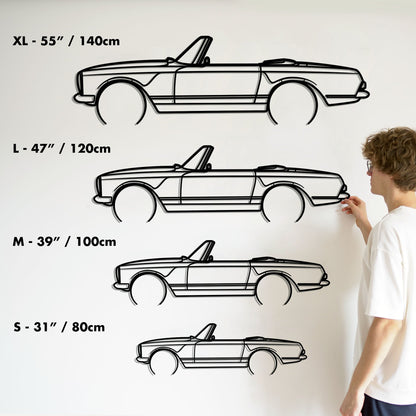 1969 Mercedes 280SL Metal Silhouette Metal Wall Art