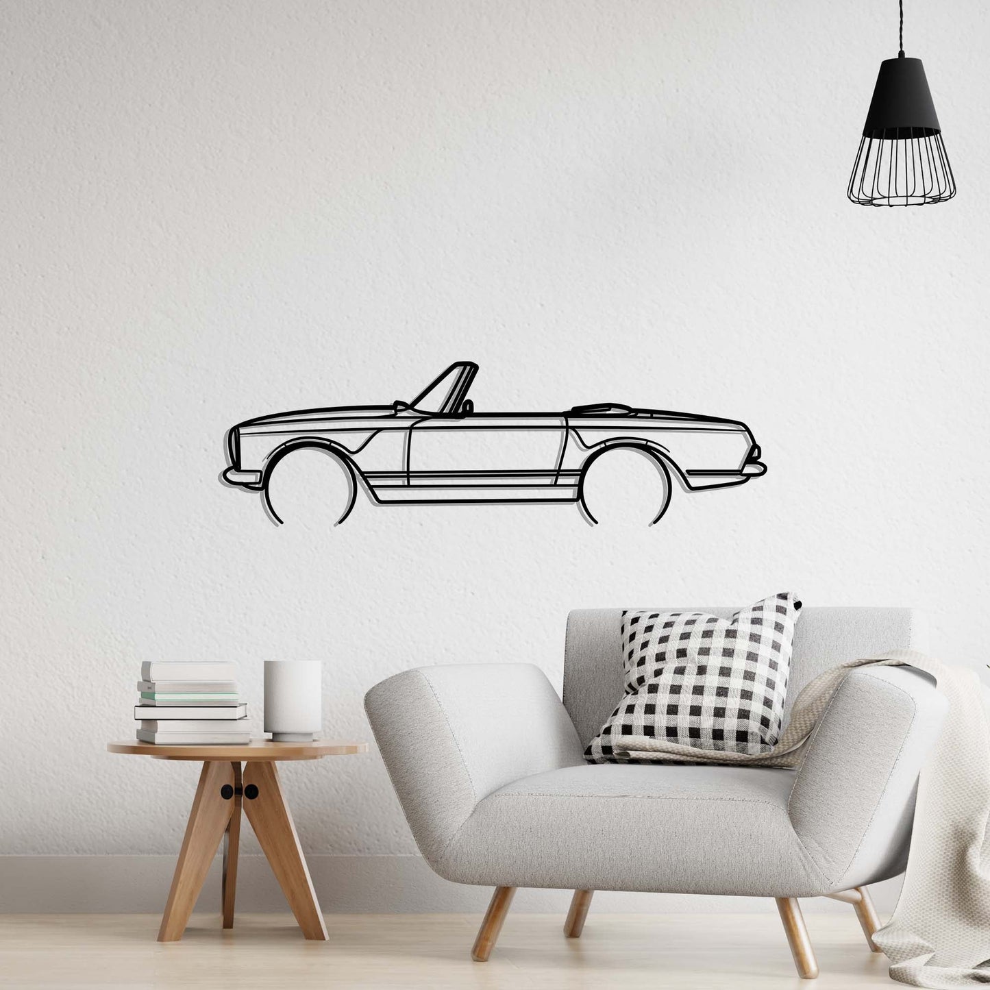 1969 Mercedes 280SL Metal Silhouette Metal Wall Art