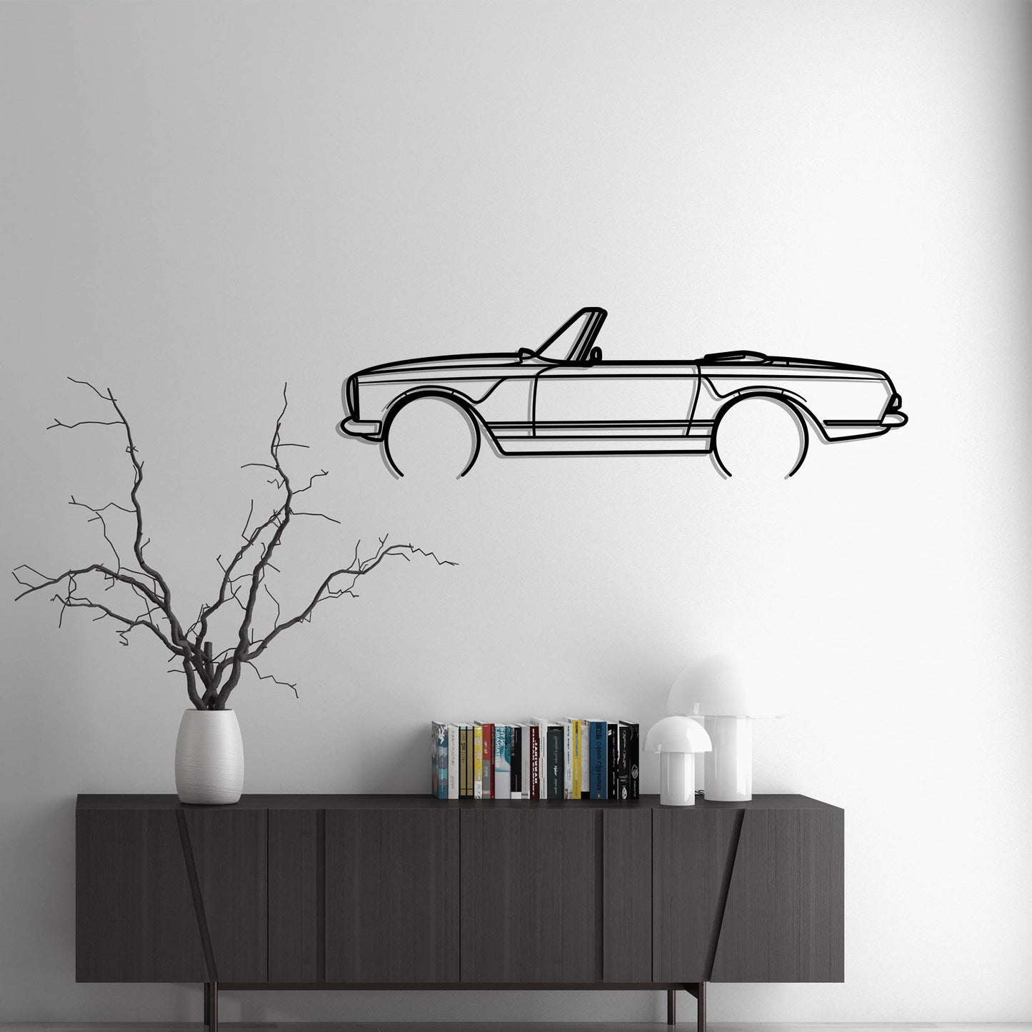 1969 Mercedes 280SL Metal Silhouette Metal Wall Art