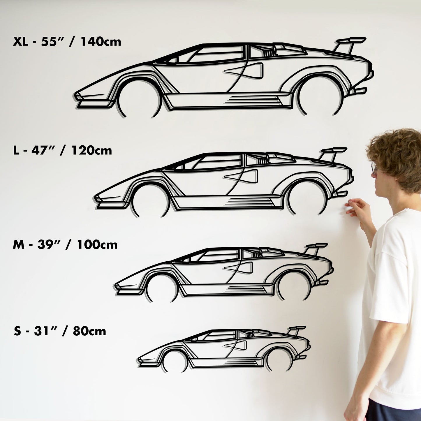 Lamborghini Countach Metal Silhouette Metal Wall Art