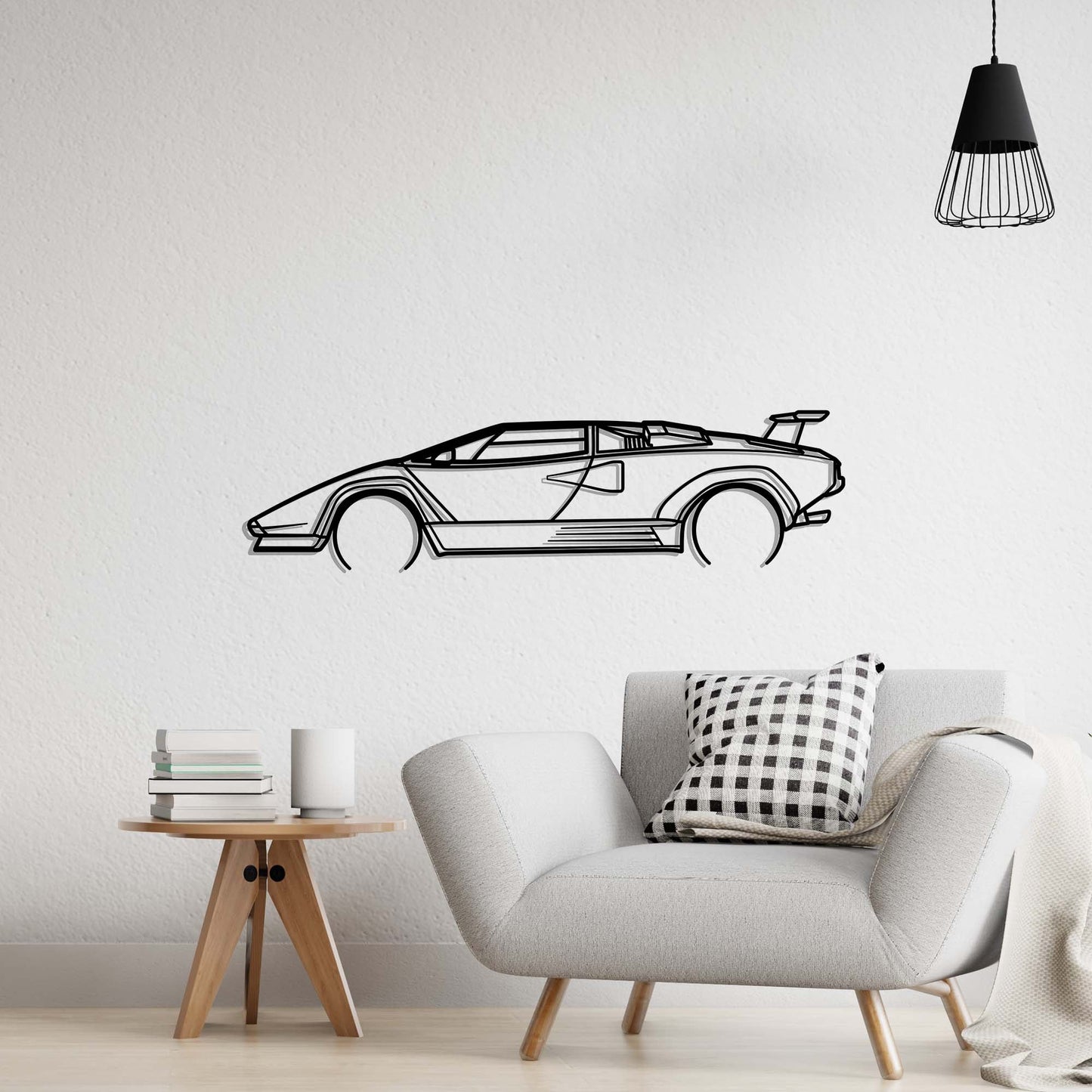 Lamborghini Countach Metal Silhouette Metal Wall Art