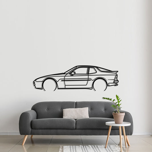 Porsche 944 Turbo Metal Silhouette Metal Wall Art