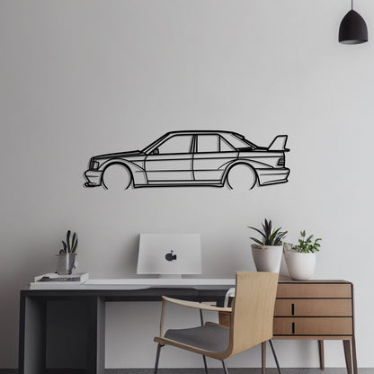 Mercedes 190E Metal Silhouette Metal Wall Art