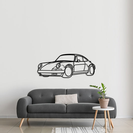 Porsche 911 (964) Diagonal Metal Silhouette Metal Wall Art