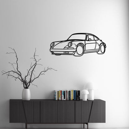 Porsche 911 (964) Diagonal Metal Silhouette Metal Wall Art