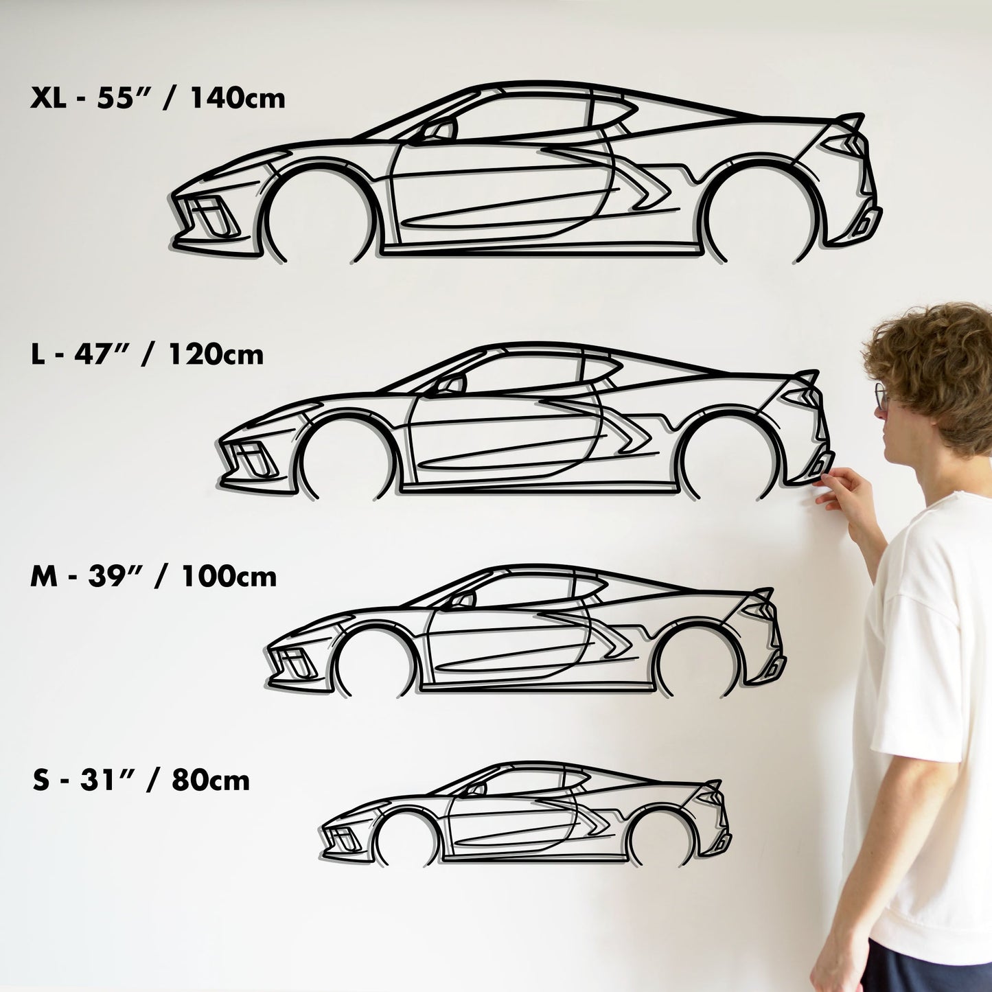 2021 Chevrolet Corvette C8 Metal Silhouette Metal Wall Art
