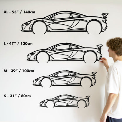 2013 McLaren P1 Metal Silhouette Metal Wall Art