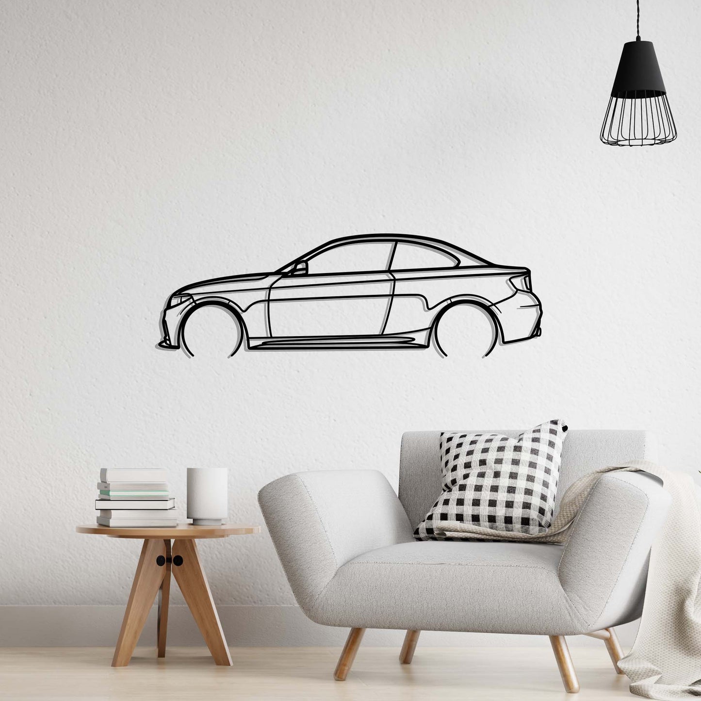 BMW 2 Series 220d F22 Metal Silhouette Metal Wall Art