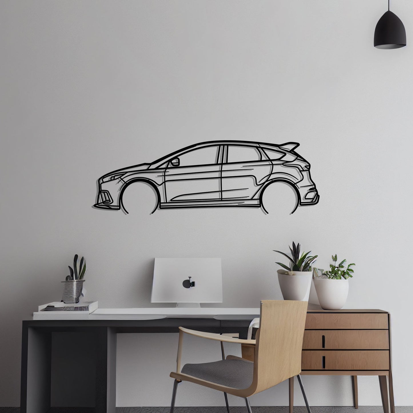 2017 Ford Focus RS Metal Silhouette Metal Wall Art