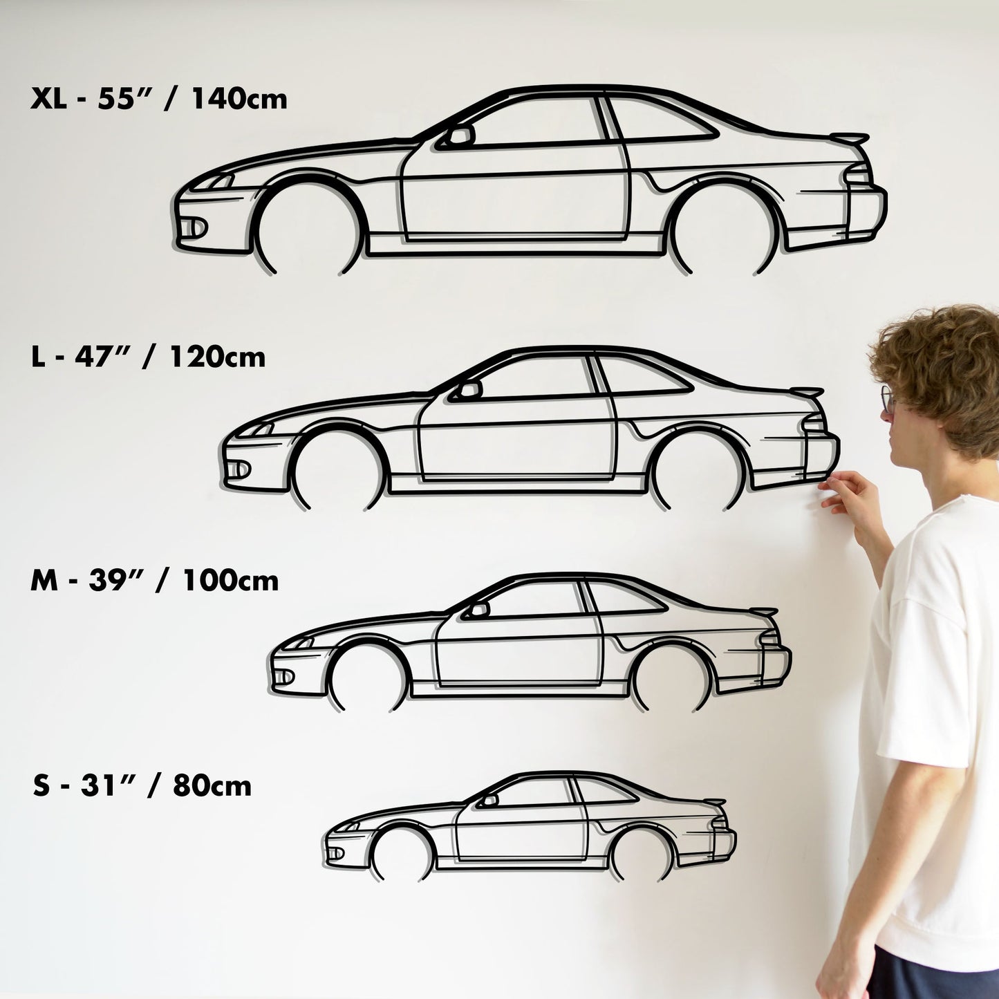 1991 Toyota Soarer Metal Silhouette Metal Wall Art