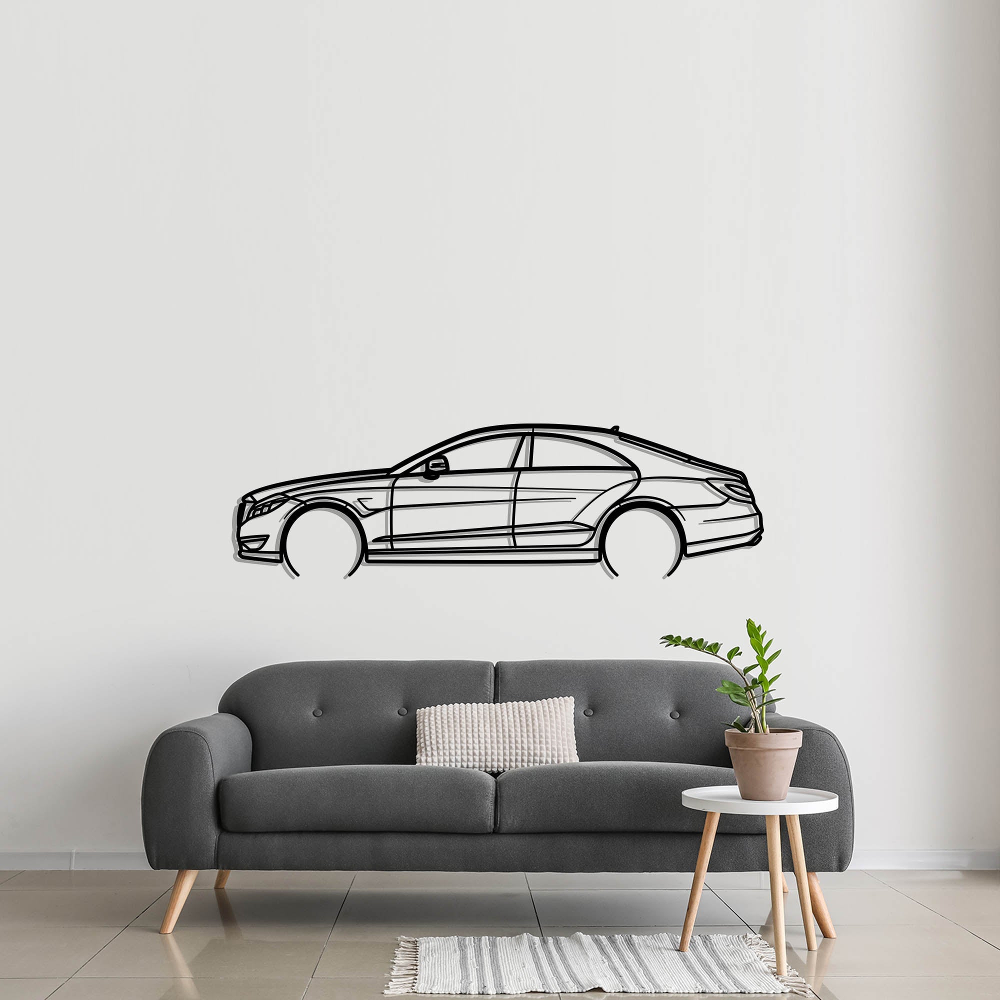 Mercedes-Benz CLS63 AMG Metal Silhouette Metal Wall Art – Car Wall Decor